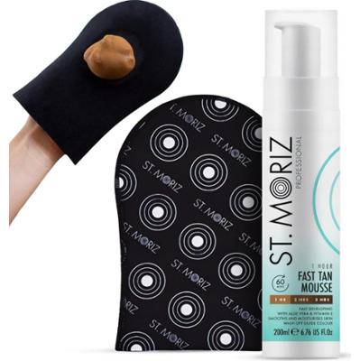 ST MORIZ Zestaw do Samoopalania Tanning Mus Szybko Samoopalający 200ml + Rękawica