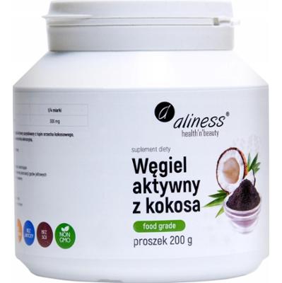Aliness Węgiel Aktywny z Kokosa Trawienie Suplement Diety w Proszku 200g