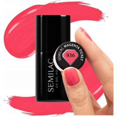 Semilac Lakier Hybrydowy Do Paznokci Manicure Różowy 936 Magenta Ticket 7ml