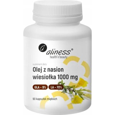 Aliness Olej z Nasion Wiesiołka 1000 mg Cholesterol Trawienie 90 Kapsułek