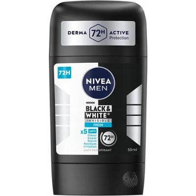 Nivea Men Black White Invisible Fresh 72H Antyperspirant Męski Sztyft 50ml