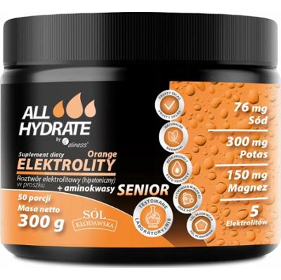 Aliness AllHydrate Elektrolity Senior z Aminokwasami Pomarańczowe 305g