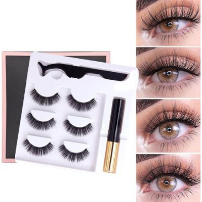 CoolStaff Rzęsy Magnetyczne 3 Pary + Pęseta + Eyeliner