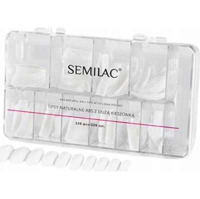 Semilac Naturalne Tipsy Mleczne ABS z Dużą Kieszonką Kwadratowe 120 sztuk