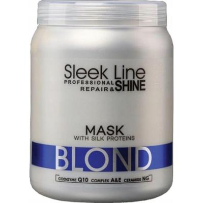 Stapiz Sleek Line Blond Zestaw Maska Do Włosów + Szampon Do Włosów Blond i Rozjaśnianych z Jedwabiem