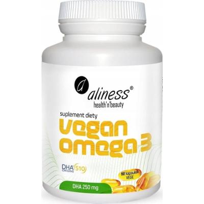 Aliness Vegan Omega 3 DHA 250 mg Algi Morskie Mózg Wzrok Odporność 60 Kaps