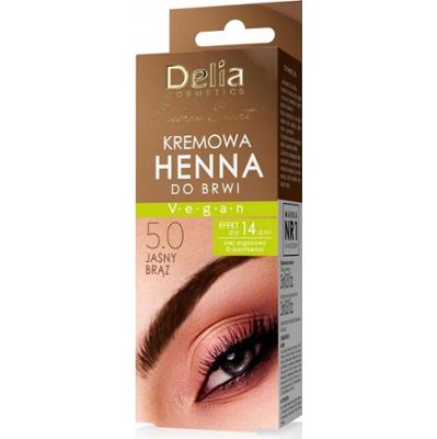 Delia Eyebrow Expert Kremowa Henna Do Brwi Krem + Aktywator 5.0 Jasny Brąz