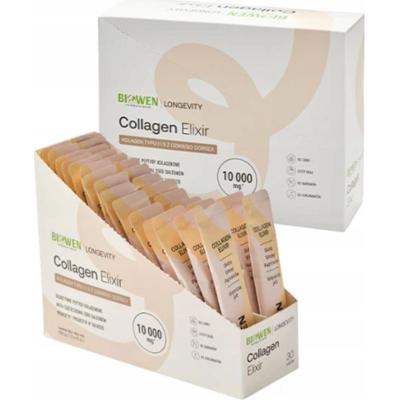 Biowen Collagen Elixir 10 000mg Rybi Kolagen Cynk Biotyna Wit C 30 Saszetek