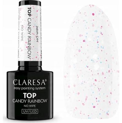 Claresa Top No Wipe Lakier Hybrydowy Do Paznokci Konfetti Candy Rainbow 5g