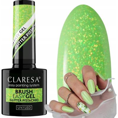 Claresa Brush Easy Gel Budujący Żel Do Paznokci Manicure Glitter Pistachio