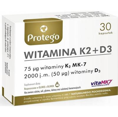 Protego Witamina K2+D3 MAX Suplement Diety Zdrowe Kości Zęby 60 Kapsułek
