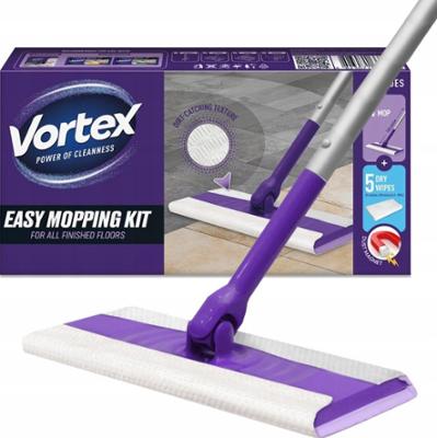 Vortex Mop Płaski Obrotowy Do Mycia Podłogi+ 5 Ściereczek Do Mopowania