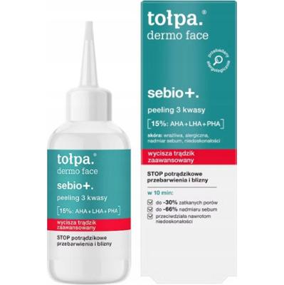 Tołpa Sebio+ Peeling 3 Kwasy 15% AHA LHA PHA Wycisza Trądzik Blizny 50ml