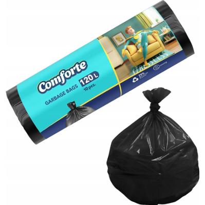 Comforte Worki Na Śmieci Mocne Czarne Uniwersalne LDPE 120L 10 Sztuk