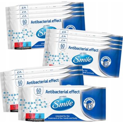 Smile Nawilżane Mokre Chusteczki Dla Dzieci D-Panthenol Karton 12 x 60 szt