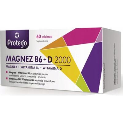 Protego Magnez B6 + D2000 Suplement Diety Układ Nerwowy 60 tabletek
