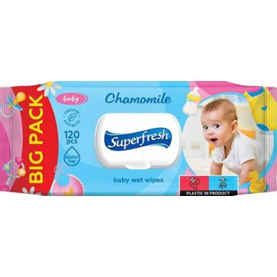 SuperFresh Uniwersalne Odświeżające Chusteczki Nawilżane Dla Dzieci 120 Szt