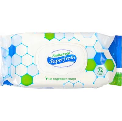 Superfresh Nawilżane Mokre Chusteczki Antybakteryjne Odświeżające 72 Sztuk