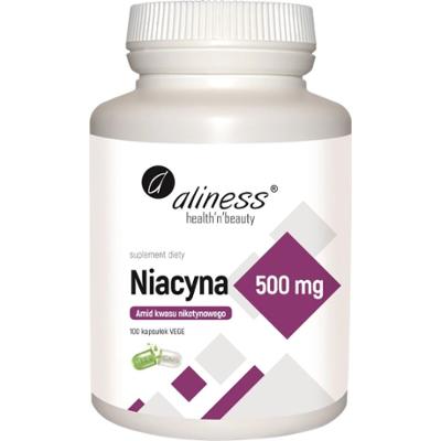 Aliness Niacyna 500mg Suplement Diety Układ Nerwowy Energia 100 Kapsułek