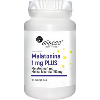 Aliness Melatonina 1 mg Plus Melisa Uspokojenie Ułatwia Zasypianie 100 Tabl