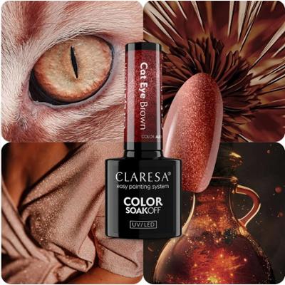 Claresa Lakier Hybrydowy Cat Eye Brown Kocie Oko Brązowy Magnetyczny 5g