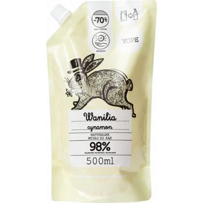 Yope Naturalne Mydło w Płynie Do Rąk Wanilia Cynamon Zapas Doypack 500ml