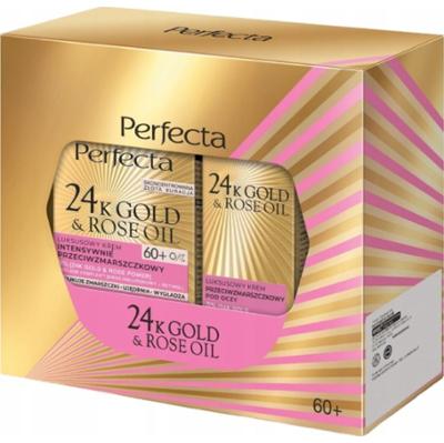 Perfecta 24k Gold Rose Oil Zestaw Kosmetyków Krem Do Twarzy i Pod Oczy 60+