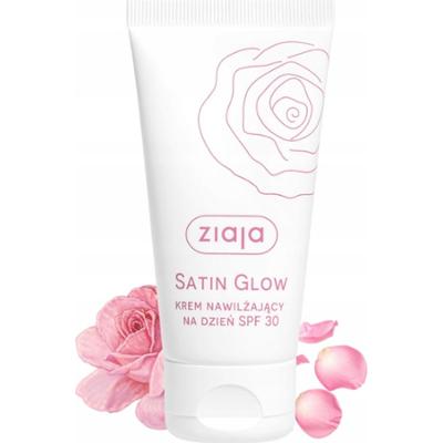 Ziaja Satin Glow Nawilżający Krem Do Twarzy Na Dzień SPF30 Płatki Róży 50ml
