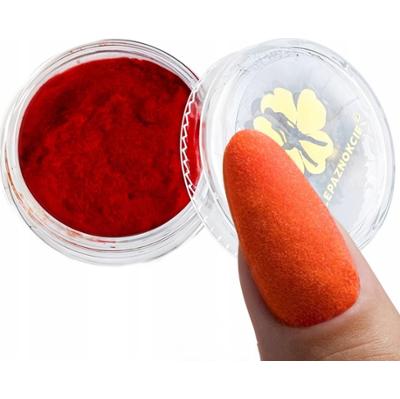 Flocked Effect Aksamit Zamszowy Pyłek Do Paznokci Manicure Zdobień Czerwony