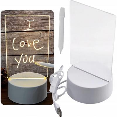 CoolStaff Lampka Nocna Tablica Kreatywna Na Notatki LED USB Zestaw z Białym Pisakiem