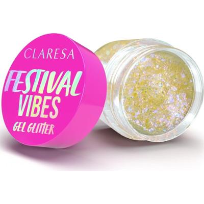 Claresa Festival Vibes Gel Glitter 01 Crazy in Iove Drobinki Brokat Złoto
