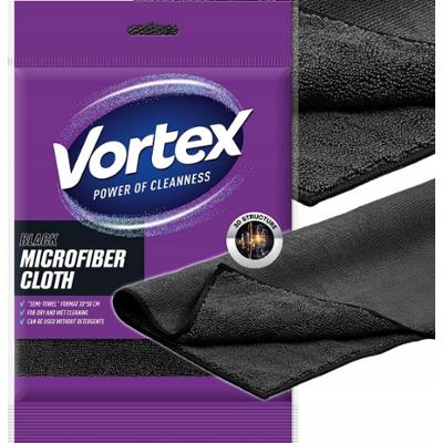Vortex Semi Towel Black Ściereczka z Mikrofibry Czarna Uniwersalna 30×50cm