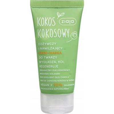 Ziaja Kokos Kokosowy Silnie Nawilżający Krem Do Twarzy Maska Na Noc 50ml