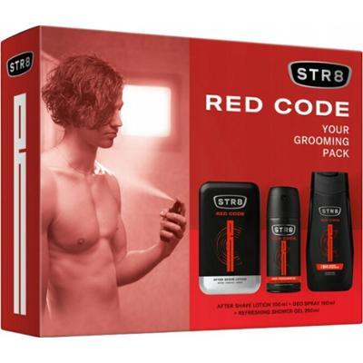 STR8 Red Code Zestaw Prezentowy z Kosmetykami Dla Mężczyzn ASL + Deo + Żel