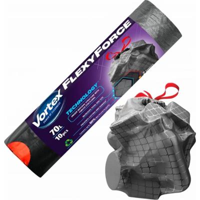 Vortex Flexy Worki Na Śmieci z Taśmą Ściągającą Mocne 70L 10 Sztuk