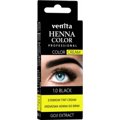Venita Kremowa Henna Do Brwi Zestaw z Miseczką i Aplikatorem 1.0 Czarna