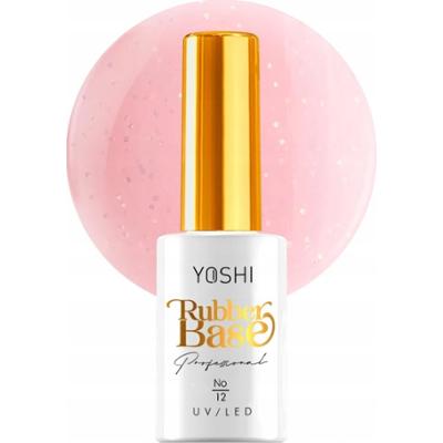 Yoshi Baza Kauczukowa Hybrydowa Rubber Base Różowa z Drobinkami No 12 10ml