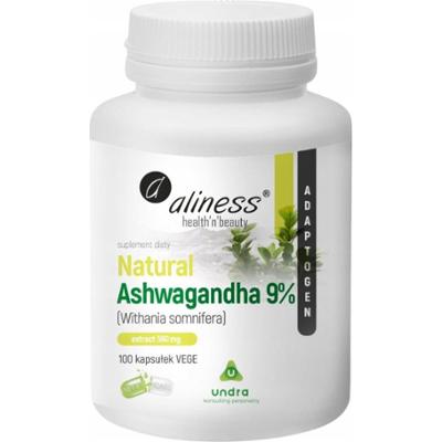 Aliness Natural Ashwagandha 9% 560mg Suplement Diety Stres Nerwy 100 Kaps