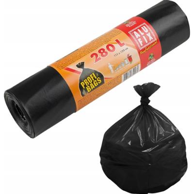 AluFix Worki Na Śmieci Mocne Czarne Dwuwarstwowe z Folii HDPE 160L 5 Sztuk