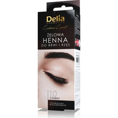 Delia Eyebrow Expert Żelowa Henna Do Brwi Rzęs Krem + Aktywator 1.0 Czarny