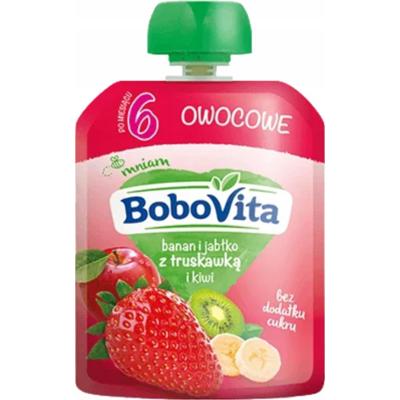 Bobovita Owocowy Mus Dla Dzieci Banan Jabłko Truskawka Po 6 Miesiącu 80g