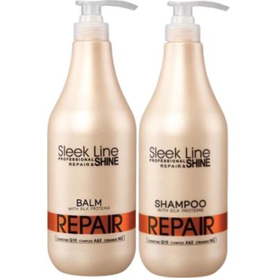 Stapiz Sleek Line  Repair Zestaw Szampon Odżywka 1L