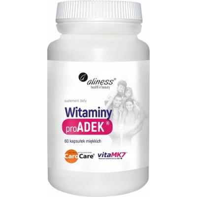 Aliness Witaminy Pro ADEK Kompleks Suplement Odporność Wzrok Kości 60 Kaps