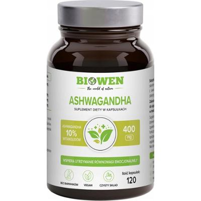 Biowen Ashwagandha Żeń Szeń Indyjski 400mg Suplement Diety 120 Kapsułek