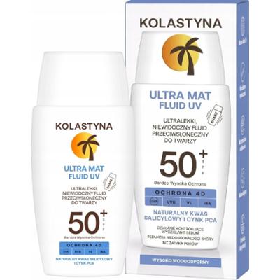 Kolastyna Mat Wodoodporny Fluid Do Twarzy Niewidoczny z Filtrem SPF 50 40ml