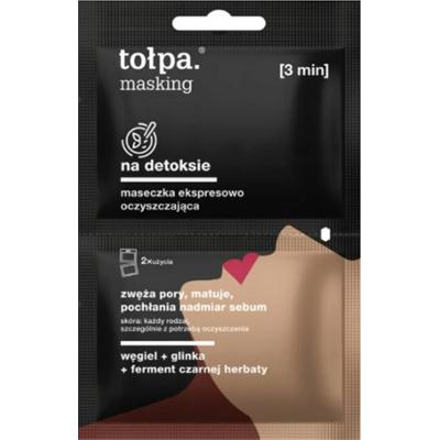 Tołpa Masking Oczyszczająca Maseczka Do Twarzy z Węglem i Glinką 2x5ml