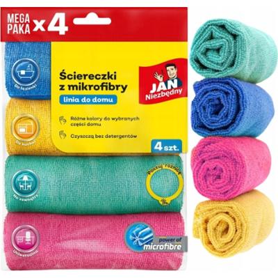 Jan Niezbędny Mikrofibra Ściereczki Uniwersalne Chłonne Bez Smug 4 Sztuki
