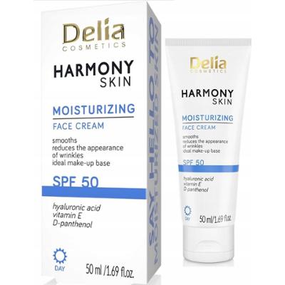 Delia Harmony Skin Nawilżający Krem z Filtrem SPF50 D-pantenol Wit E 50ml