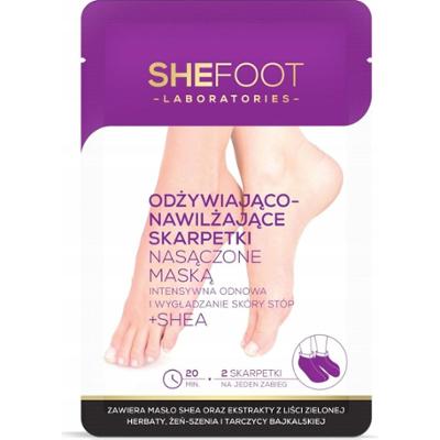 SheFoot Skarpetki Nawilżające Odżywiające Nasączone Maską z Shea 1 Para