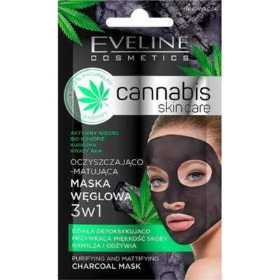 Eveline Maseczka Do Twarzy Węglowa Cannabis Oczyszczająco Matująca 3w1
